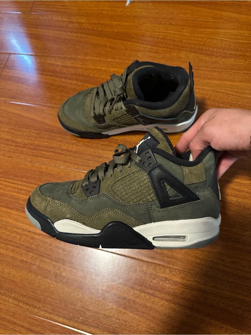 Jordan Olive Green Suede Retro Sneakers